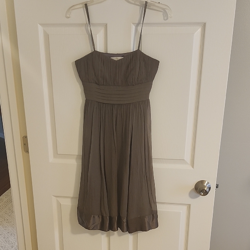 To the Max Taupe Spaghetti Strap Midi Dress